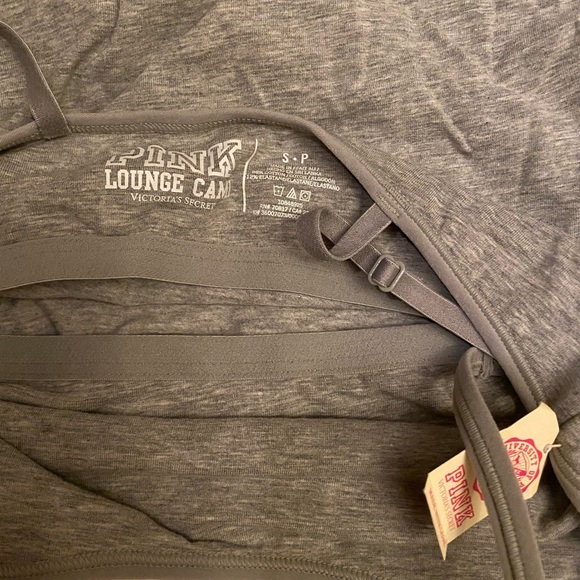 NWT PINK VICTORIA’S SECRET LOUNGE CAMI GRAY LOUNGEWEAR LAYERING TOP TANK - Picture 4 of 9